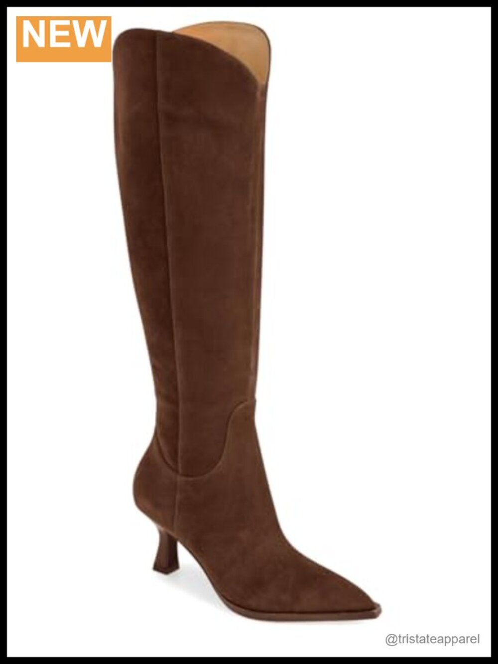 Wide Calf Knee High Boots Kitten Heel Pointed Toe Side Zipper Fall Winter Shoes